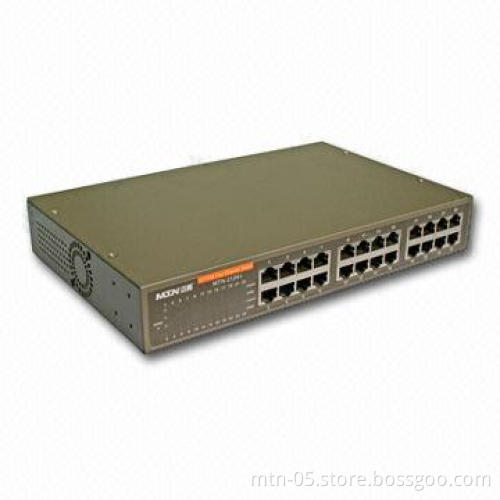 24-port 10/100M VLAN Fast Ethernet Switch, Supports Port Priority, with Internal Power
